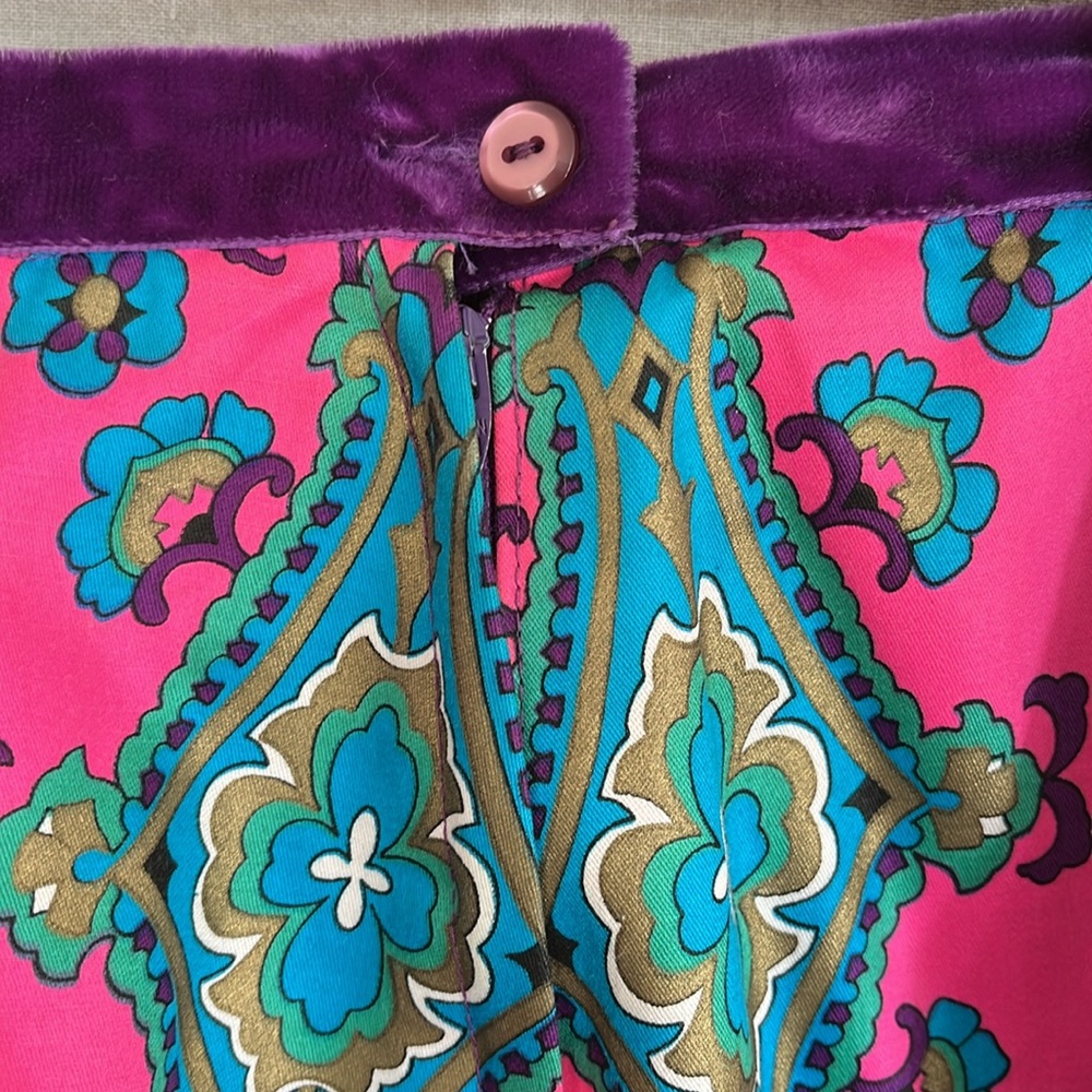 Vintage Alex Colman California 60s Psychedelic Maxi Skirt Pink Teal Purple - Picture 4 of 12